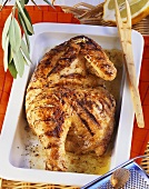 Barbecued lemon chicken with nutmeg