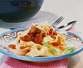 Pappardelle al sugo di maiale (Pappardelle with meat ragout)