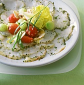 Carpaccio salad with monkfish
