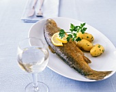 Trout, Miller's Wife style with parsley potatoes