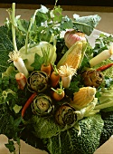 Colourful vegetable bouquet, as a gift