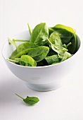 Fresh spinach leaves in a bowl