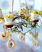Easter wreath with tree ornaments