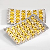 Vitamin E capsules in packaging