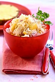 Rice salad with pineapple and ham
