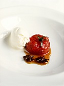 Baked tomato with star anise and crème fraiche