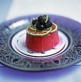 Blackberry and lime mousse