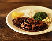 Feijoada (black beans, rice, meat and cabbage, Brazil)