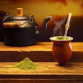 Kettle and Chimarrao (unsweetened Mate-tea, Brazil)