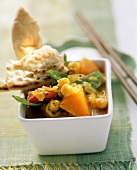 Vegetable curry with flatbread