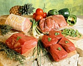 Still life with several types of meat