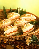 Mini-sandwiches with cucumber and surimi