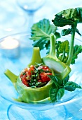 Kohlrabi with tomato stuffing