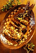 Baked carp with almonds (Christmas dish from Poland)