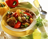 Colourful vegetable stew with beef