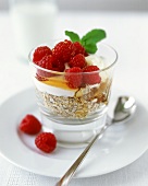 Raspberry and apricot muesli