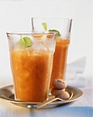 Apricot frappuccino (ice-cold coffee drink), amaretti