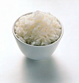 Boiled rice in a white bowl