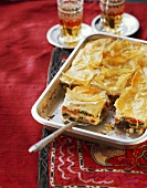 Borek with vegetable and sheep's cheese filling