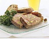 Mortadella and pistachio terrine, sliced