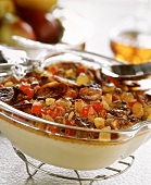 Sweet pudding with candied fruit