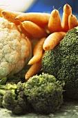 Still life with broccoli, cauliflower and carrots