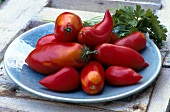 Fresh plum (pelati) tomatoes and parsley