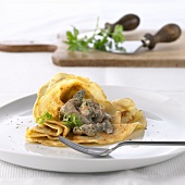 Crêpes with mushrooms