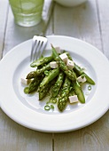 Green asparagus with tofu and herb vinaigrette