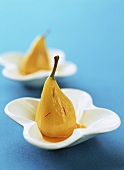 Poached pears with saffron