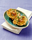 Egg and crab nest (filled filo pastry)