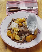 Boiled beef fillet, chive sauce & apple horseradish (Austria)