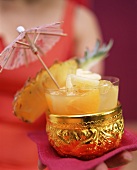 Exotic white wine punch (with fruit and coconut syrup)