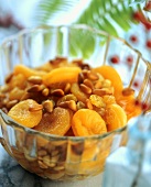 Dried apricots with toasted pine nuts