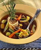 Potage rustique (vegetable soup with marrow bones, France)
