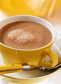 Hot chocolate in yellow cup