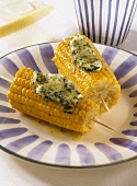 Corncob with herb butter