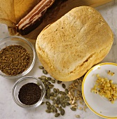 White bread, spices and ingredients