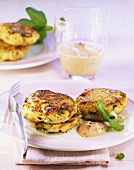 Vegetable burgers with dip