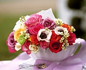 Bouquet of roses and anemones