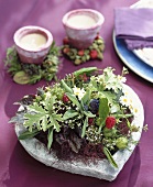 Sweet arrangement of flowers and berries