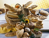 Assorted breads and bread rolls