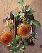 White currant jelly with coffee beans
