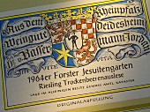 Etikett eines 1964er Forster Jesuitengarten Riesling, Pfalz