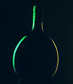 A Bocksbeutel (flat, spherical bottle from Franken, Germany)