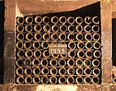 Old wine bottles, Château Margaux 1955, Bordeaux, France