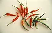 Assorted Red and Green Thai Chili Peppers