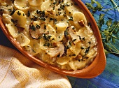 Patate al forno (potato gratin with ceps, Italy)
