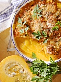 Pumpkin gratin with tomatoes