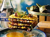 Layered Eggplant with Tomatoes and Peppers